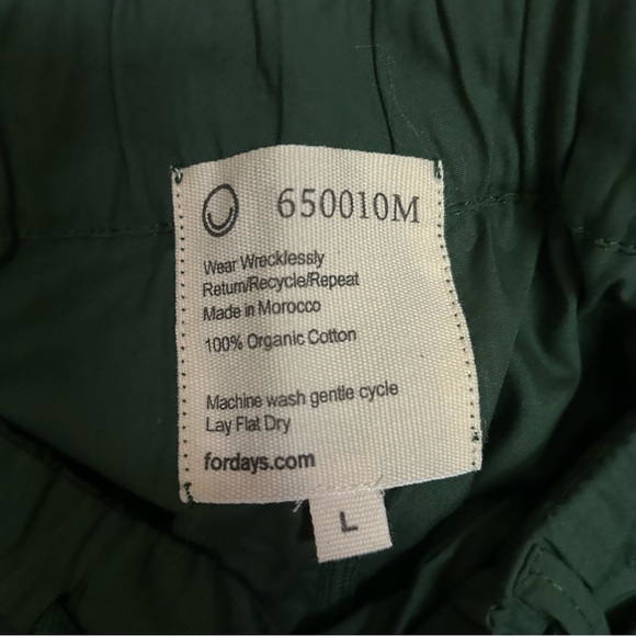 For Days Men’s Poplin Jogger in color Forest Organic Cotton Size Large - Picture 9 of 14